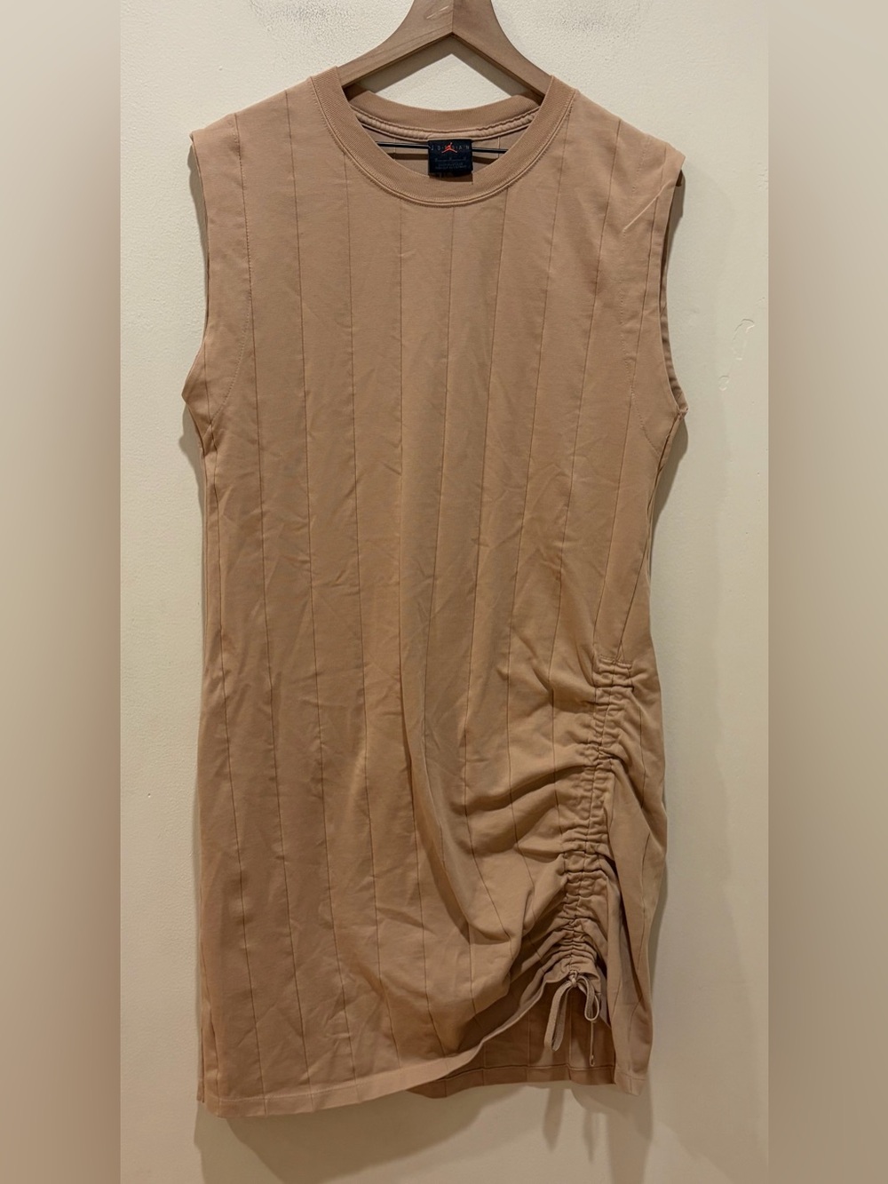 Air Jordan Tan Beige Sleeveless Tank Style Dress with Side Cinch Women’s Medium